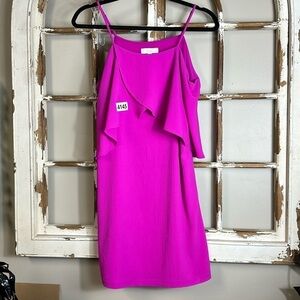 Mabel dress small hot pink 17 p2p 28” length midi adjustable strap linied